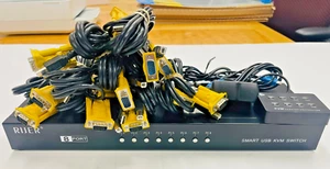 8 PC | 8 Port Smart USB KVM Switch w/ Remote Controller & All Cables - Bild 1 von 8