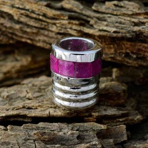 Fine Ruby Red 925 Sterling Silver Vintage Pendant Cat Style Square Shape Chakra - Picture 1 of 2