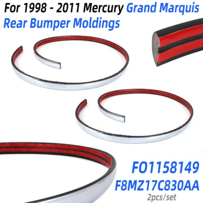 2X For 1998 - 2011 Mercury Grand Marquis Rear Bumper Moldings Trim #F8MZ17C830AA Foto 1 de 4