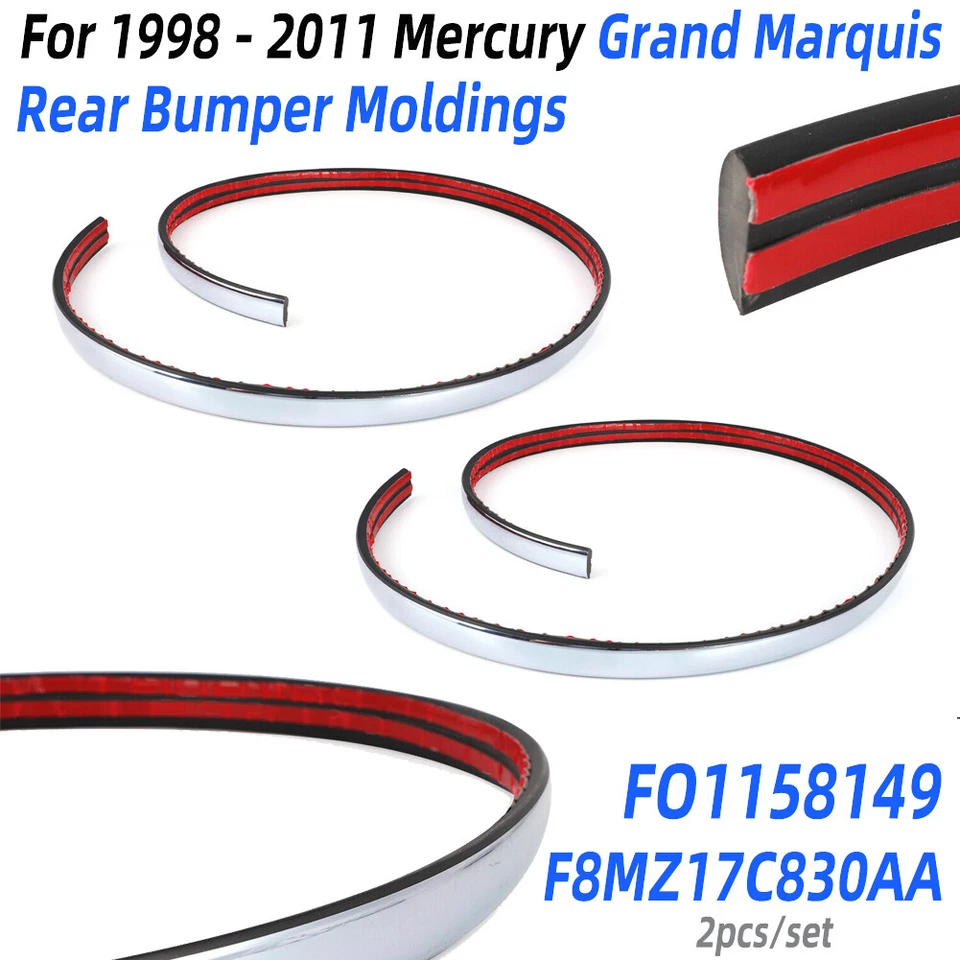2X For 1998 - 2011 Mercury Grand Marquis Rear Bumper Moldings Trim #F8MZ17C830AA Foto 1 de 4