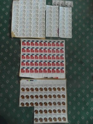 Stamps USA 22 cents,33 cents 1986 pictorial defs.3 part-sheets on large pieces. - Image 1 of 4