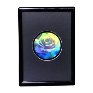 Blooming Rose (Small Round) Hologram Picture FRAMED, 3D Embossed Type - Picture 1 of 7