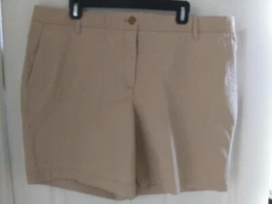 New Talbots Tan Relaxed Chino Shorts 18 Womens NWT - Picture 1 of 3