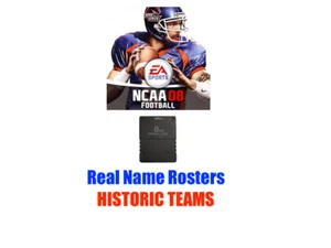 NCAA Football 08 Historic Teams Real Name Roster Memory Card PS2 PlayStation 2 - Picture 1 of 1