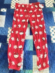 Hello Kitty Snowflakes Christmas Red Pajama Pants ๐ Size Large - Picture 1 of 3