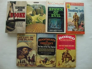 7 WESTERN pb books FRONTIER EXPLORATION paperbacks UNIQUE vintage BOONE, RODEO - Bild 1 von 17