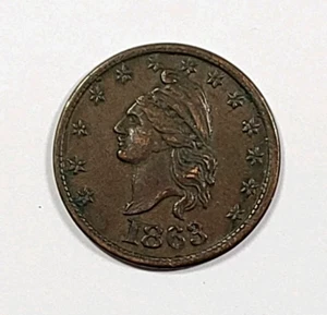 1863 Our Country Liberty Head Civil War Token - Picture 1 of 2
