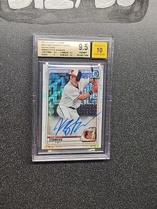2020 Bowman - Chrome Mega Box Ref Autographs #BMA-KS Kyle Stowers Beckett 9.5 Rc - Picture 1 of 2