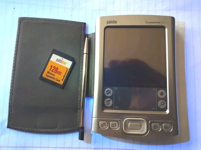 *Untested* "Palm Tungsten E2" PDA/Silver/Stylus/Flash Card/Vintage - Image 1 of 4