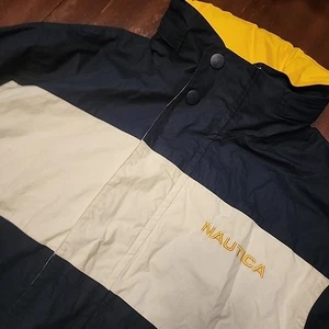 Vintage Nautica Sport Wendejacke bestickt gelb marine weiß Large  - Bild 1 von 16