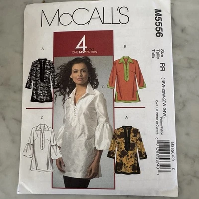 New McCall's 4 Great Looks Pattern M 5556 Misses' Plus sz 18W-24W Pullover Tunic - Image 1 of 3