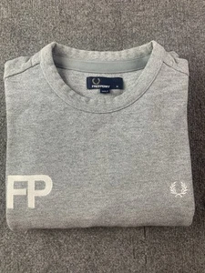 Fred Perry Men 100% Cotton Long Sleeve Crew Neck Pullover Sweatshirt Size M Gray - Imagen 1 de 11