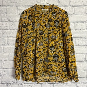 Isabel Marant Etoile gelb schwarz Blumen Langarm Pop Over Bluse Gr. 40 - Bild 1 von 9