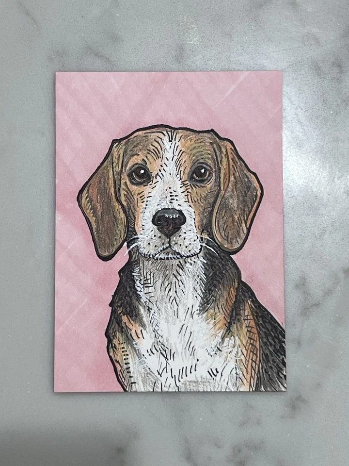 Retrato de mascota personalizado ACEO - Dibujado a mano original de tu foto - 2,5X3,5" Foto 1 de 1