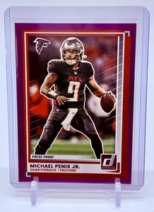 2025 Panini Donruss Michael Penix Jr. #188 Purple Press Proof Atlanta Falcons - Picture 1 of 2