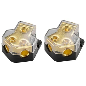 2pcs 2-Way Power Ground Cable Splitter Distribution Block for Car Boat Truck New - Picture 1 of 9