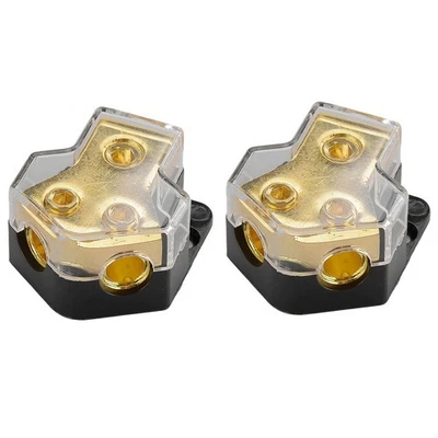 2pcs 2-Way Power Ground Cable Splitter Distribution Block for Car Boat Truck New - Image 1 of 4