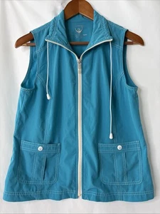 Chico's Zenergy Women’s Sleeveless Zip Up Vest Size 1 Jacket Turquoise - Picture 1 of 10