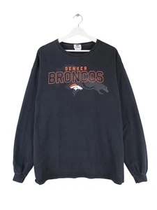 NFL Denver Broncos print sweatshirt black XXL long sleeve shirt / long sleeve men's - Picture 1 of 3