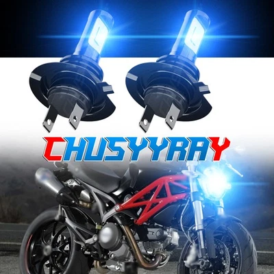For Ducati Monster 696 750 796 797 1100 1200 H7 Motorcycle Blue Headlight Bulbs - Image 1 of 4