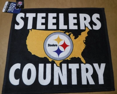 PITTSBURGH STEELERS STEELERS COUNTRY TERRIBLE TOWEL 15" BY 18" ORIGINAL TAGS Foto 1 de 2