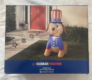 Celebrate Together 4th of July Inflatable 5FT American Patriotic Dog - Picture 1 of 4