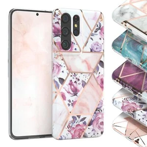 EAZY CASE do Samsung Galaxy S21 Ultra 5G Etui IMD Marmur Silikon Cover TPU - Zdjęcie 1 z 12