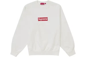 Supreme Washed Box Logo Crewneck White - Picture 1 of 5