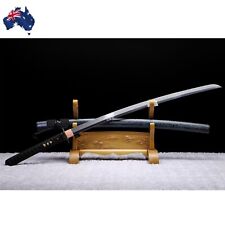 Australia Katana Redtail Damascus Folded Clay Tempered Blue Saya Samurai Sword