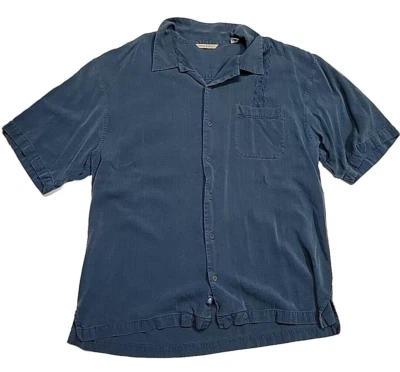 Tommy Bahama 100% Silk Button-Up Blue Activewear Dress Shirt Men's XL - Image 1 of 4