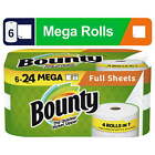 Bounty Full Sheet Paper Towels, 6 Mega Rolls, White