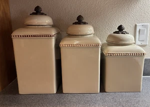 SET Of 3 Gracious Goods GG Collection Large Canister Acanthus (No Base) READ - Picture 1 of 17
