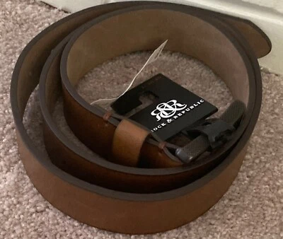 Rock & Republic Men Cut-Edge Synthetic Leather Casual Belt Tan Sz Large 38-40 * - Image 1 of 4