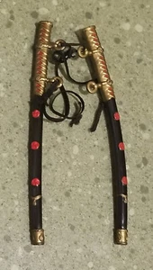 G.I. JOE Accessory: DECORATIVE SHEATHS / HOLDERS FOR SWORDS BLACK/GOLD/RED VTG - Picture 1 of 5