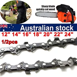 12" 14'' 16'' 18'' 20'' 22'' 24" Chainsaw Chain Blade Saw Replace Semi Chisel - Picture 1 of 19