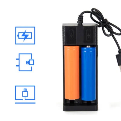 Universal USB 2 Slots Battery Charger for Batteries Li-ion 18650 26650 14500 - Image 1 of 4