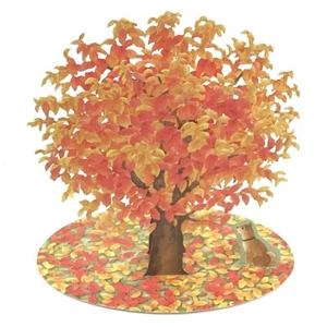 Autumn Leaves & Cute Doggy Laser Cut Pop-Up Card – Fall 3D Greeting Card - Picture 1 of 4