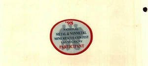 NICE 1998 NATIONAL METAL & NONMETAL MINE RESCUE COAL MINING STICKERS # 1674 - Picture 1 of 1