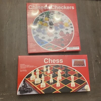 Pressman Family Classic Chess NIB 2-1/2" King Chess Set + Chinese Checkers New - Image 1 of 3