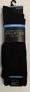 NWT GOLD TOE COMFORT TOP BLACK SOCKS - 2 PAIR - Picture 1 of 6