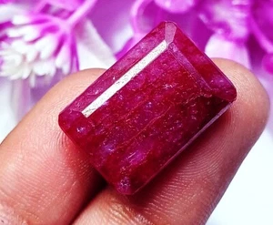 Natural Red Beryl Emerald Shape 19.35 Ct Certified Loose Gemstone With Free Gift - Picture 1 of 7