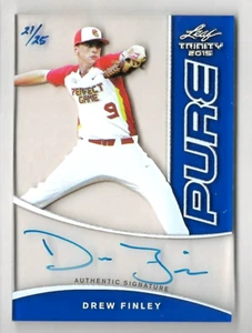 DREW FINLEY 2015 LEAF TRINITY PURE BLUE SP RC AUTOGRAPH AUTO CARD #P-DF1 21/25 - Picture 1 of 2