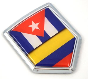 Cuba Colombia split style Flag Car Chrome Emblem Decal 3D Sticker - Foto 1 di 2