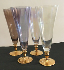 4 Vintage Coloured Parfait Glasses.