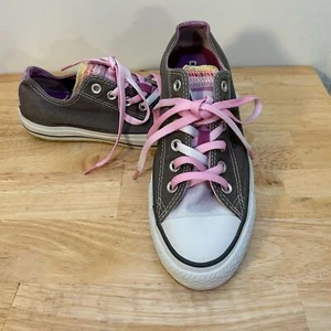 Converse All Star Pastel Rainbow Color Tongue Pink White Black Junior 7 - Picture 1 of 6