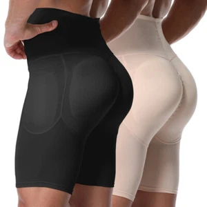 Mens High Waist Butt Lifter Bum Enhancer Briefs Padded Boxer Shorts Body Shaper - Picture 1 of 26