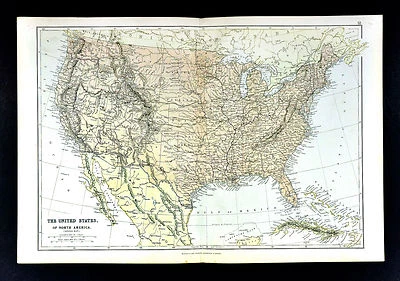 Mapa Blackie 1883 Estados Unidos de América Territorio Indio Oklahoma Dakota Texas Foto 1 de 4