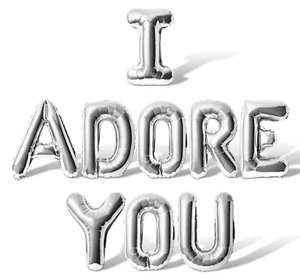 I ADORE YOU Letter Balloon Banner - 10 Color Option - Valentines Day Decorations - Picture 1 of 55