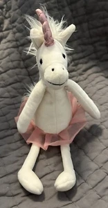 Jellycat Dancing Darcey Ballerina White Unicorn 11.5” Plush RETIRED Pink TuTu - Picture 1 of 4