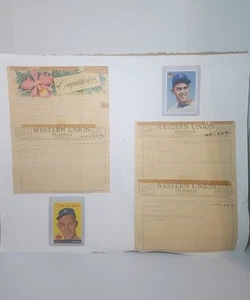 Vintage Clem Labine Memorabilia / Telegrams & Cards. Autograph. Mlb - Picture 1 of 8